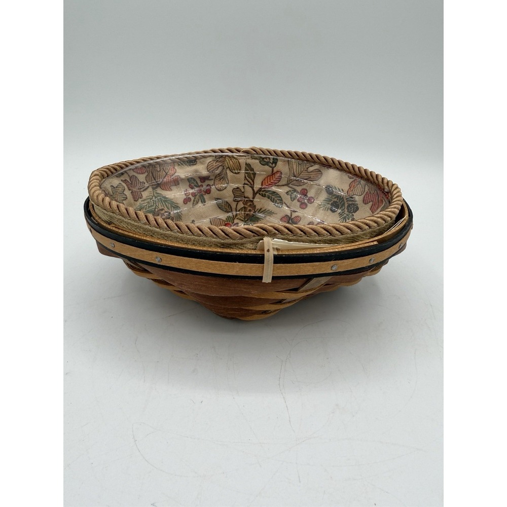 🧺🌰 Longaberger 2009 Chestnut Small Oval Diamond Basket Combo–EUC✨🍁